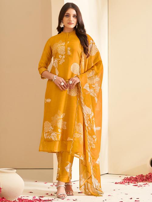 women floral kurta pant set with dupatta - 21713665 - Very Small Image - 1