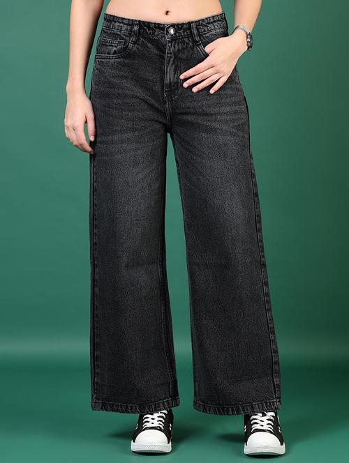 women solid mid rise wide leg jean - 21713880 - Very Small Image - 1