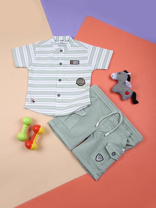 boys striped short sleeve short set - 21713915 - Very Small Image - 1