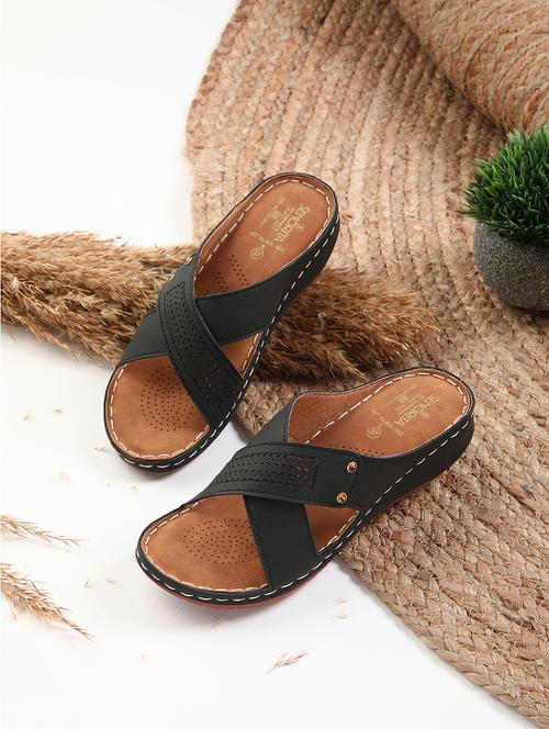 women black slip on flip flop - 21714151 - Very Small Image - 1