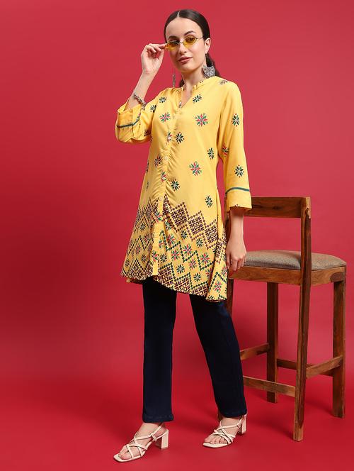 women printed straight kurti - 21714323 - Very Small Image - 1