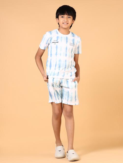 boys tie & dye round neck t-shirt & shorts set - 21715164 - Very Small Image - 1