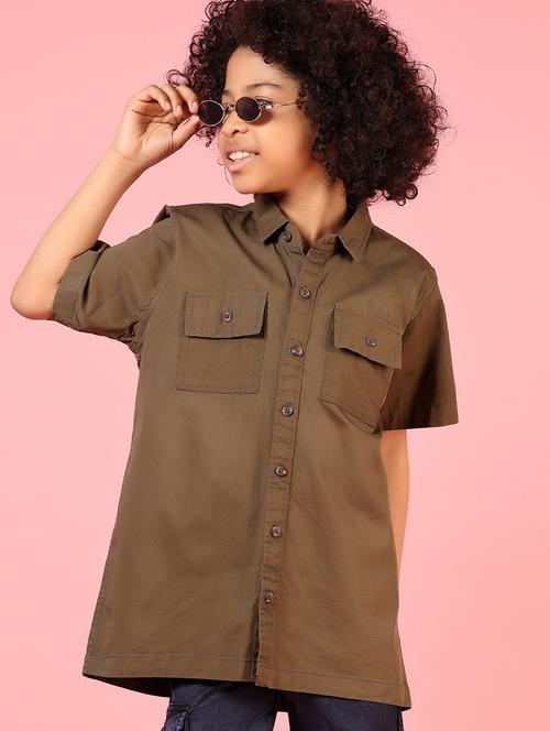 boys solid short sleeve casual shirt - 21715492 - Very Small Image - 1