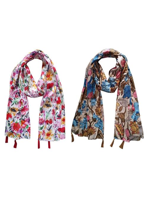 women pack of 2 floral printed scarf - 21715640 - Very Small Image - 1