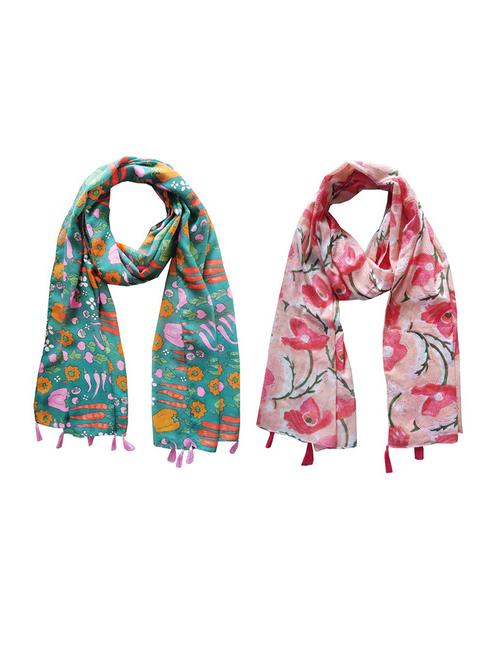 women pack of 2 printed scarfs - 21715722 - Very Small Image - 1