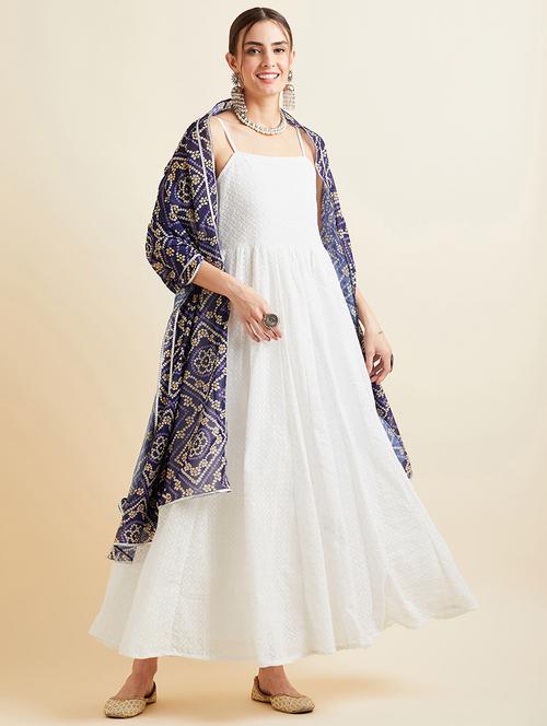 women embroidered square neck kurta dupatta set - 21715824 - Very Small Image - 1
