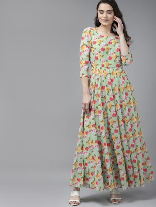 women floral print fit & flare ethnic dress - 21715837 - Very Small Image - 1