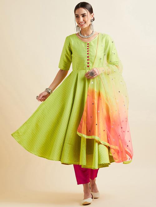women three quarter sleeve kurta pant with dupatta set  - 21716027 - Very Small Image - 1
