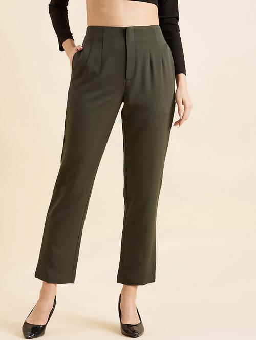 women solid high rise cigarette pant - 21716196 - Very Small Image - 1