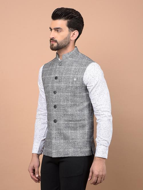 men checkered waist coat - 21716558 - Very Small Image - 1