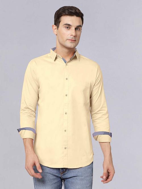 men long sleeves solid casual shirt - 21716606 - Very Small Image - 1