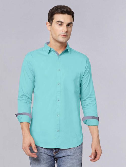 men long sleeves solid casual shirt - 21716608 - Very Small Image - 1
