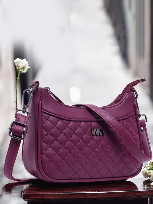 women solid quilted sling bag - 21716962 - Very Small Image - 1