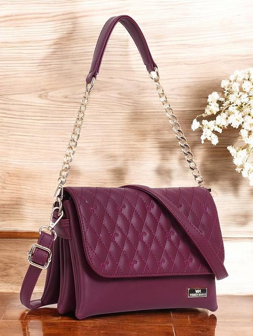 women solid quilted sling bag - 21716978 - Very Small Image - 1