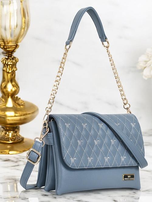 women solid quilted sling bag - 21716986 - Very Small Image - 1