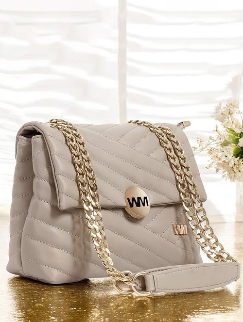 women solid quilted sling bag - 21717041 - Very Small Image - 1