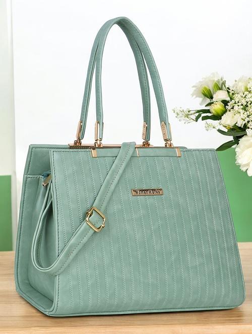 women textured stylish handbag with detachable strap - 21717136 - Very Small Image - 1
