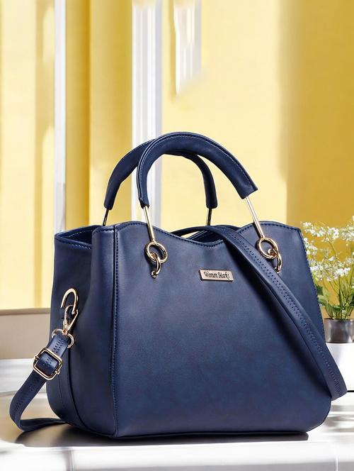 women solid handbag with detachable strap - 21717169 - Very Small Image - 1