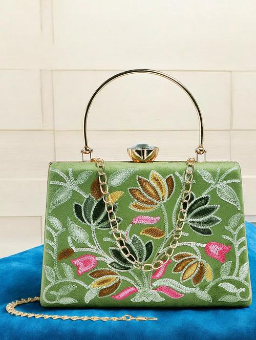 women embroidered clutch with detachable strap - 21717202 - Very Small Image - 1