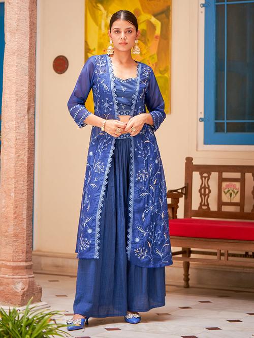 blue silk coord set - 21717218 - Very Small Image - 1