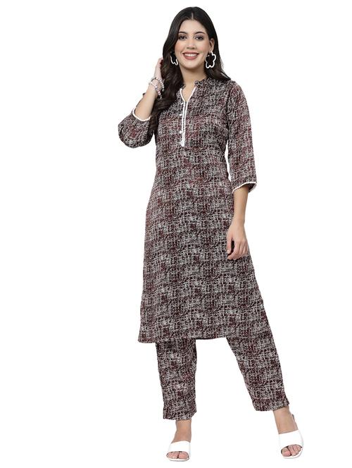 women printed three quarter sleeve kurta pant set - 21717782 - Very Small Image - 1