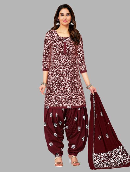 women printed 3-piece unstitched dress material  - 21717826 - Very Small Image - 1