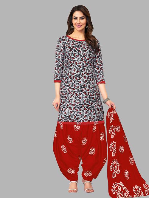 women printed 3-piece unstitched dress material  - 21717829 - Very Small Image - 1