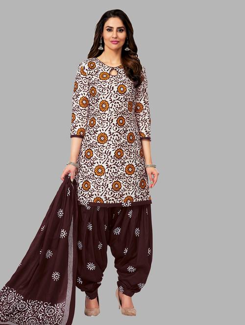 women printed 3-piece unstitched dress material  - 21717832 - Very Small Image - 1