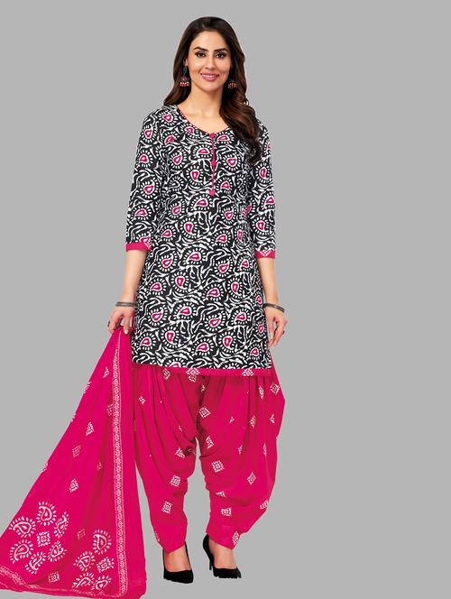 women printed 3-piece unstitched dress material  - 21717837 - Very Small Image - 1