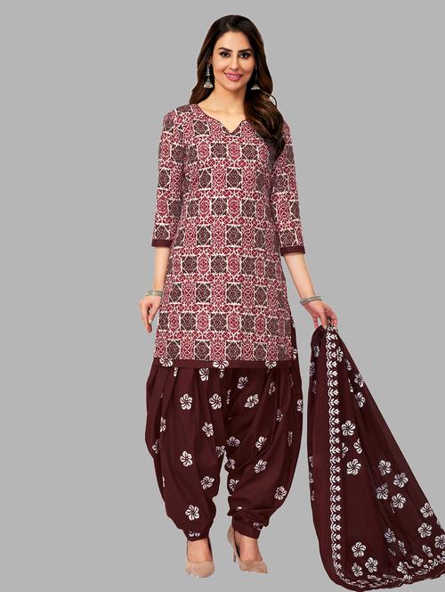 women printed 3-piece unstitched dress material  - 21717838 - Very Small Image - 1