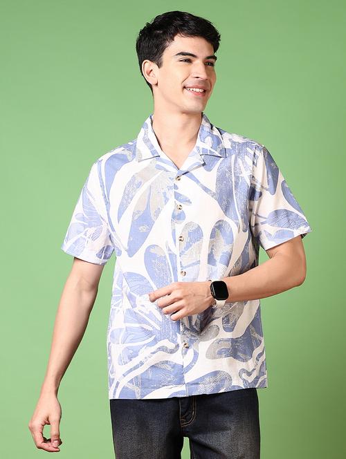 men printed short sleeve casual shirt - 21717935 - Very Small Image - 1