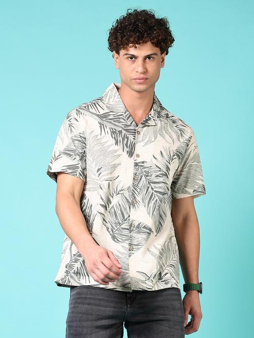 men printed short sleeve casual shirt - 21717943 - Very Small Image - 1