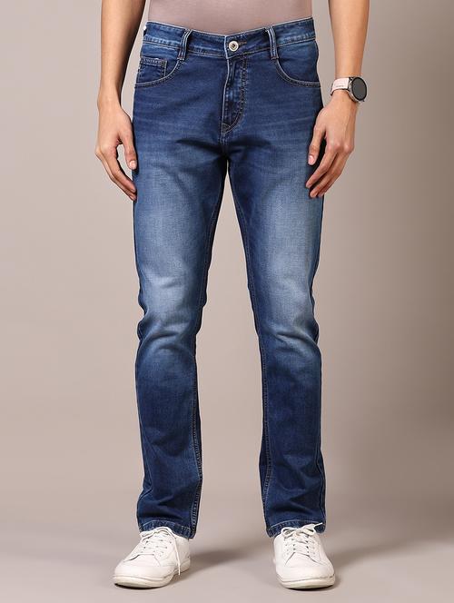 men washed mid rise jeans - 21718019 - Very Small Image - 1
