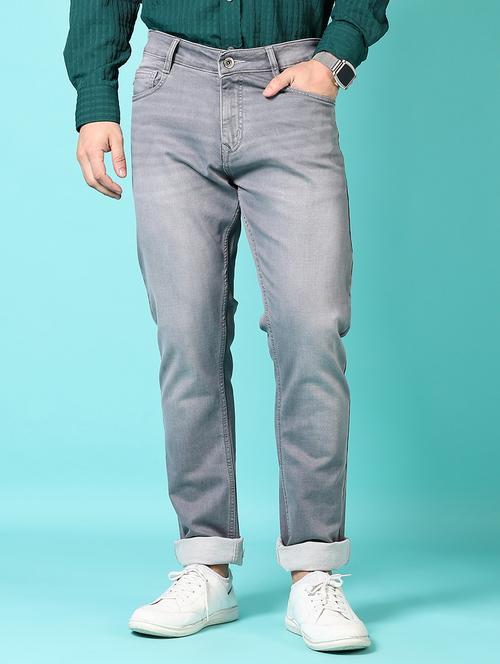 men washed mid rise jeans - 21718032 - Very Small Image - 1