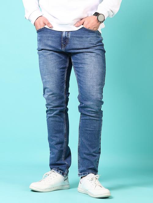 men washed mid rise jeans - 21718039 - Very Small Image - 1