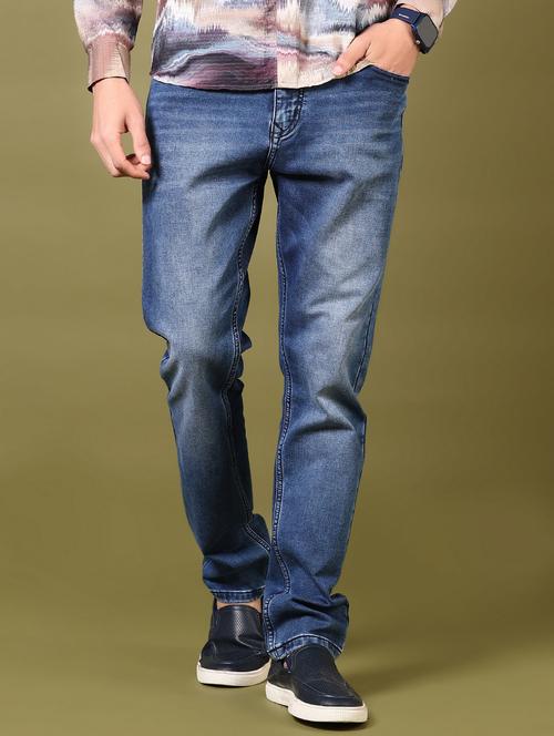 men washed mid rise jeans - 21718081 - Very Small Image - 1