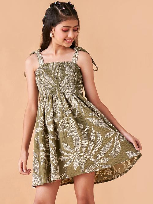 girls printed sleeveless fit & flare dress - 21718537 - Very Small Image - 1