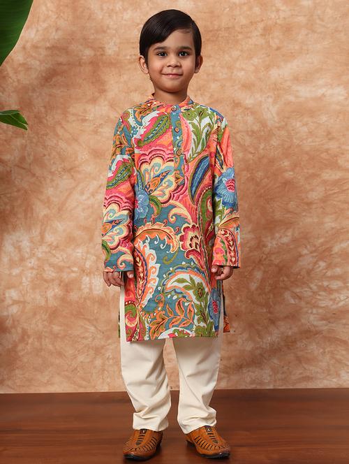 boys printed kurta pajama set - 21719818 - Very Small Image - 1