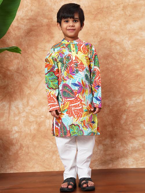 boys printed kurta pajama set - 21719821 - Very Small Image - 1