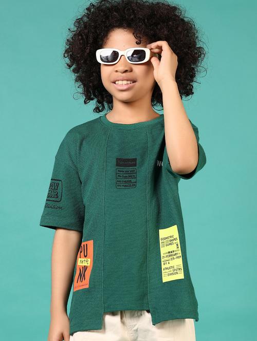 boys placement print round neck t-shirt - 21719954 - Very Small Image - 1