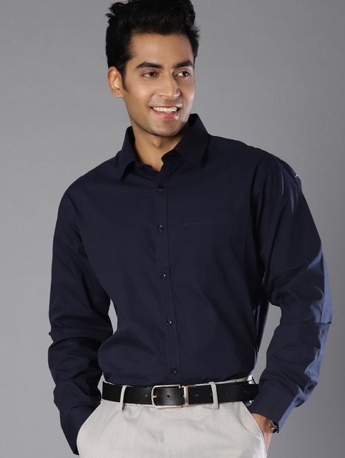 men solid collared long sleeve regular fit shirt - 21719970 - Very Small Image - 1