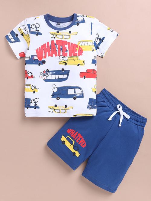 boys printed t-shirt & shorts co-ords set - 21720250 - Very Small Image - 1