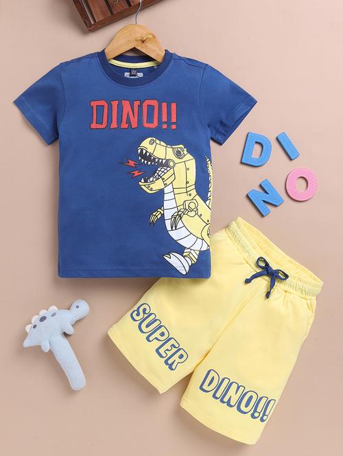 boys printed shorts twin set - 21720251 - Very Small Image - 1