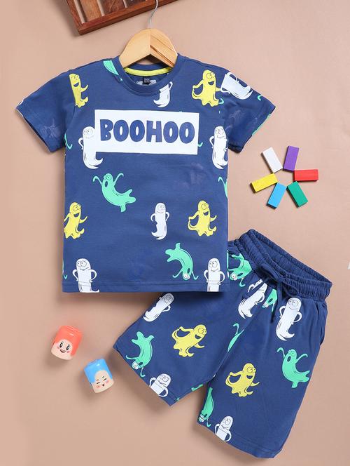 boys printed t-shirt & shorts co-ords set - 21720252 - Very Small Image - 1