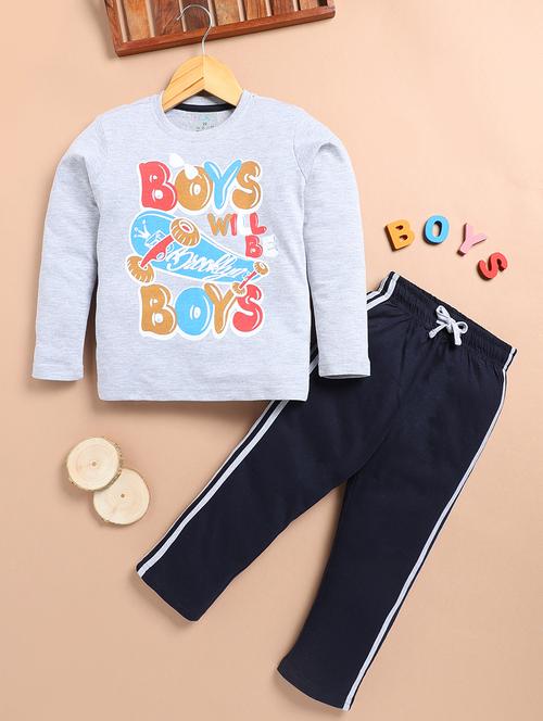 boys printed t-shirt & pajama  - 21720255 - Very Small Image - 1