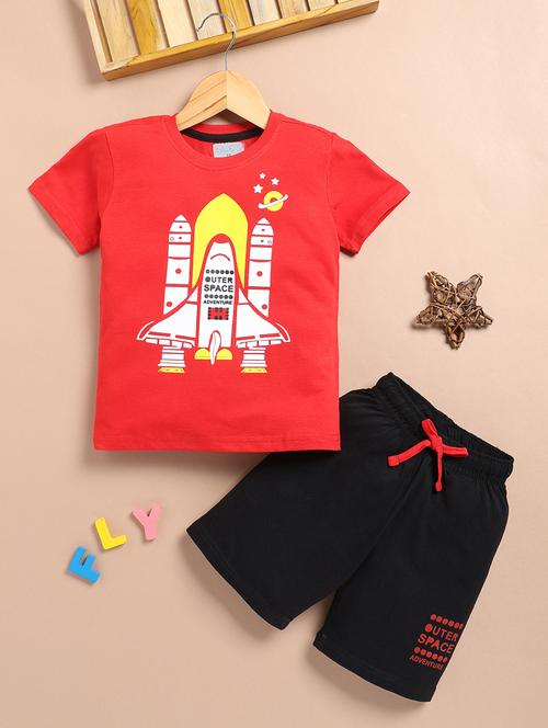 boys printed t-shirt & shorts  - 21720257 - Very Small Image - 1