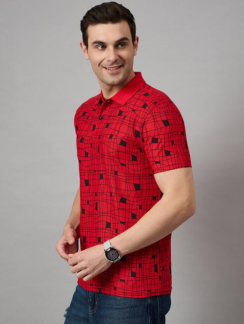 men printed short sleeve polo t-shirt - 21720418 - Very Small Image - 1
