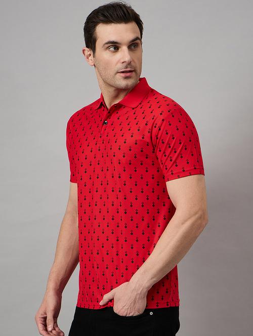 men printed short sleeve polo t-shirt - 21720422 - Very Small Image - 1