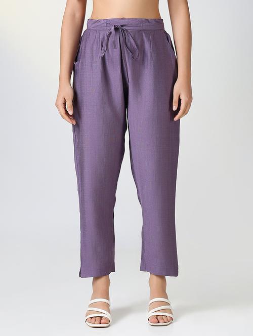 women solid tapered pant - 21720813 - Very Small Image - 1