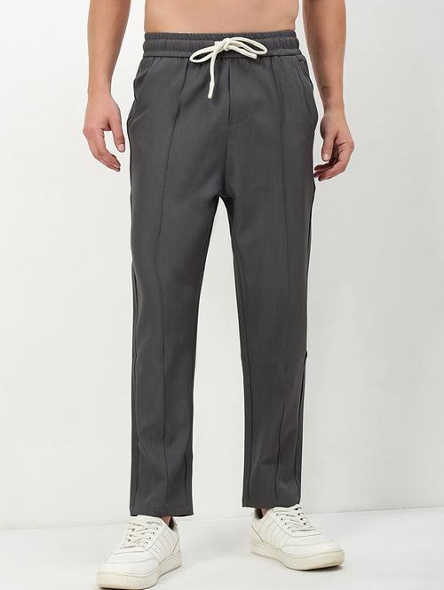 men low rise solid ankle length track pant - 21720923 - Very Small Image - 1